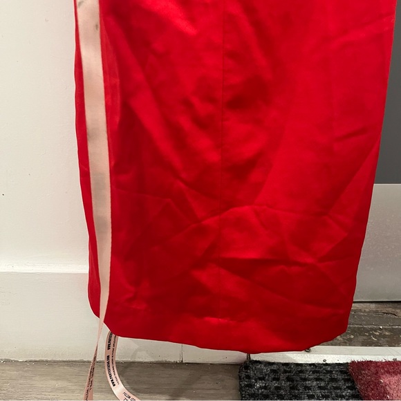 NWT House of CB Maxi Dress Red Satin Adrienne Strapless Holiday Wedding Guest S - Picture 9 of 10